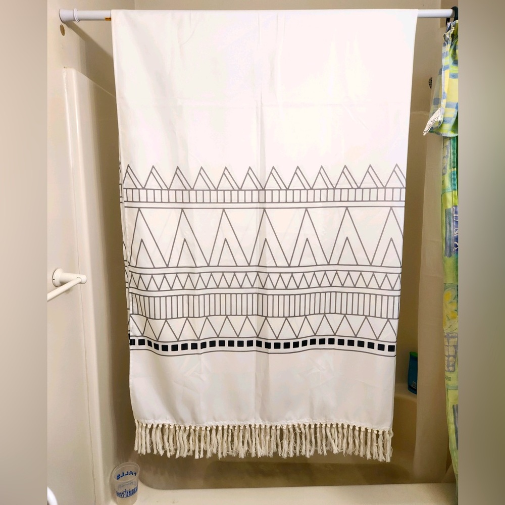 Boho style shower curtain